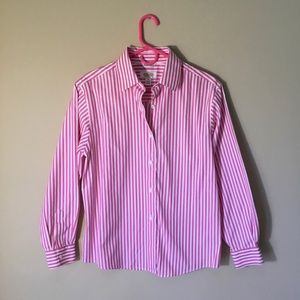 EUC Talbots pink/white striped shirt 12P